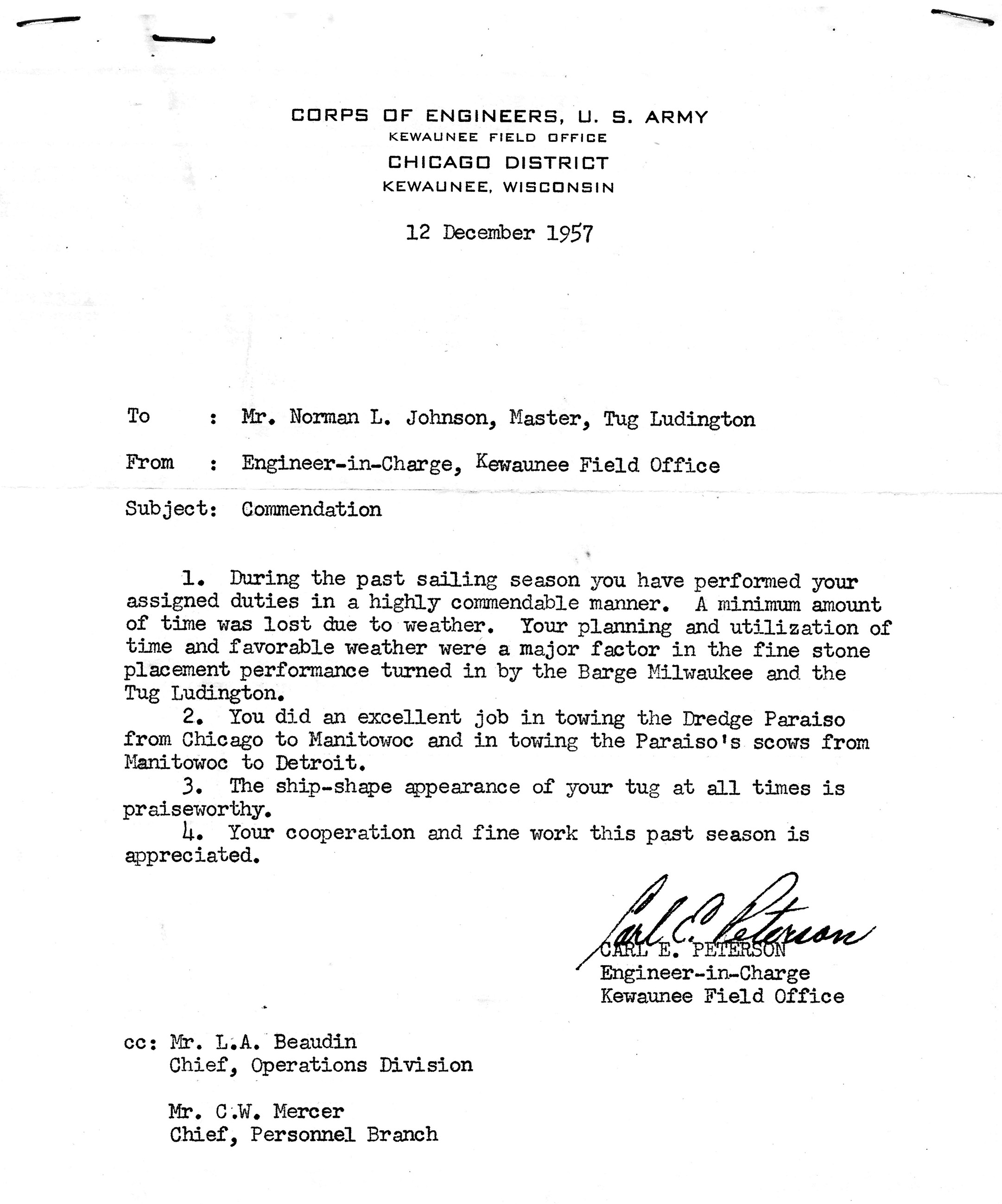 A short typed letter on white paper A short typed letter on white paper